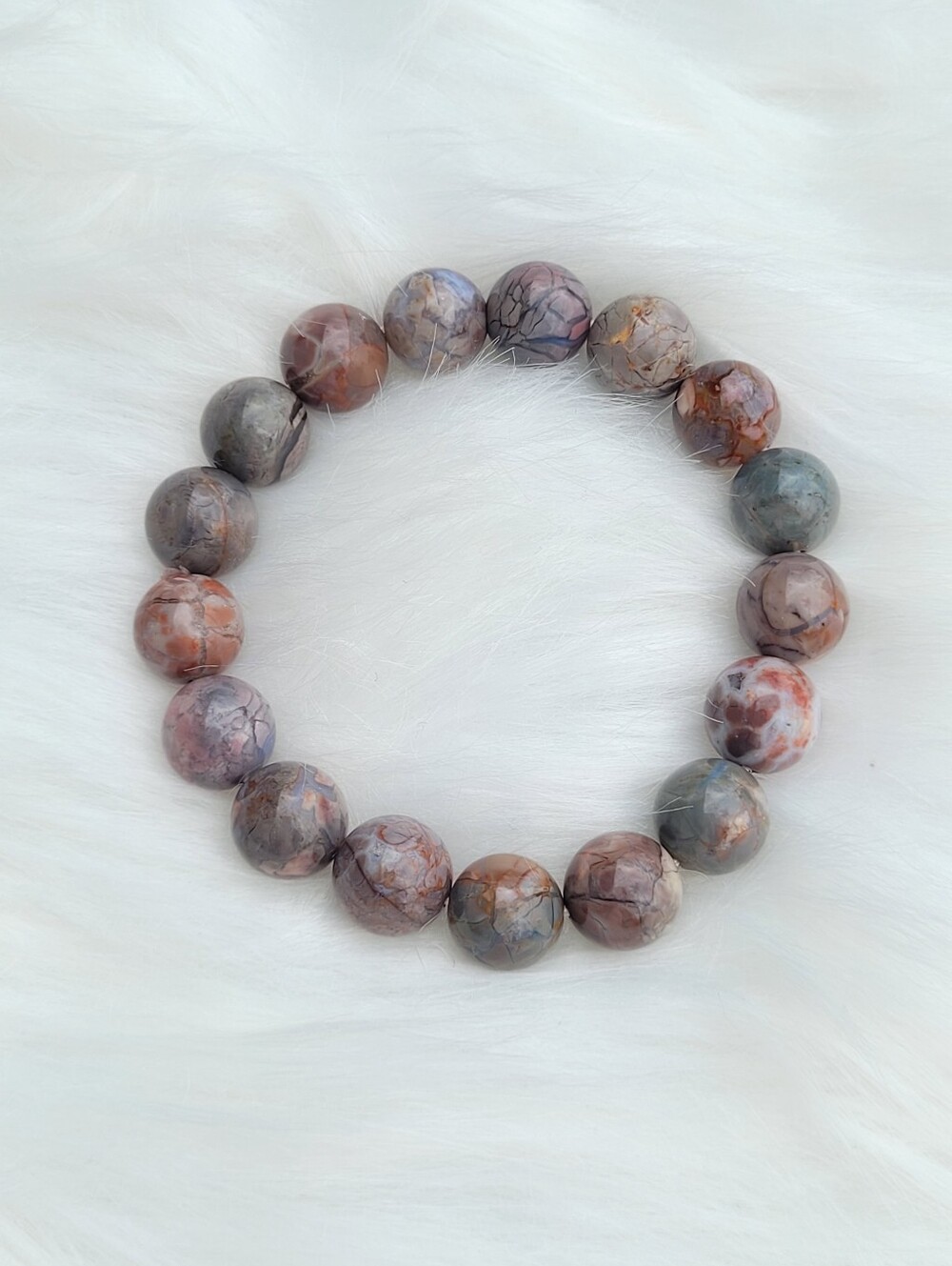 Purple explosion Alashan Agate Bracelet- #A028